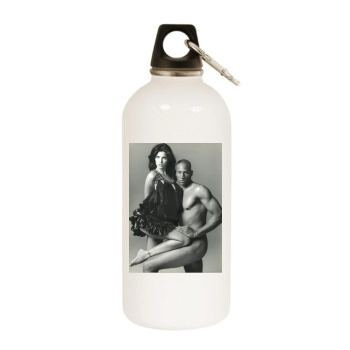 Stephanie Seymour White Water Bottle With Carabiner