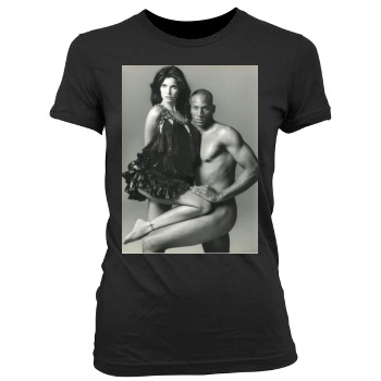 Stephanie Seymour Women's Junior Cut Crewneck T-Shirt