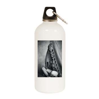 Stephanie Seymour White Water Bottle With Carabiner