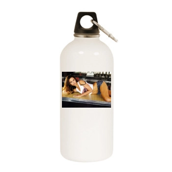 Summer Glau White Water Bottle With Carabiner