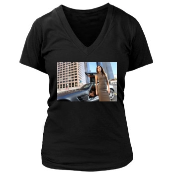 Summer Glau Women's Deep V-Neck TShirt