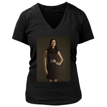 Summer Glau Women's Deep V-Neck TShirt