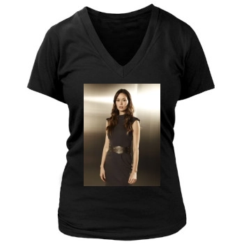 Summer Glau Women's Deep V-Neck TShirt