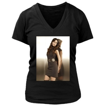 Summer Glau Women's Deep V-Neck TShirt