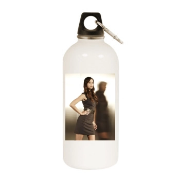 Summer Glau White Water Bottle With Carabiner