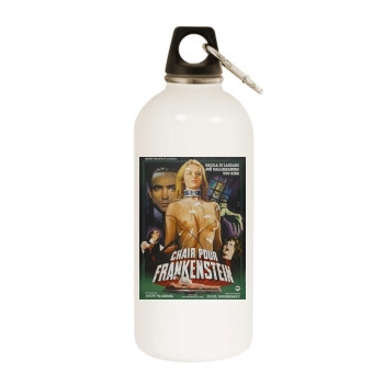 Flesh for Frankenstein (1973) White Water Bottle With Carabiner