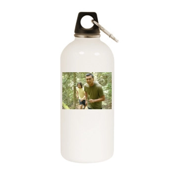 Adam Beach White Water Bottle With Carabiner