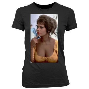 Sophia Loren Women's Junior Cut Crewneck T-Shirt