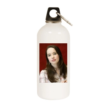 Anna Popplewell White Water Bottle With Carabiner