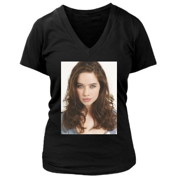 Anna Popplewell Women's Deep V-Neck TShirt