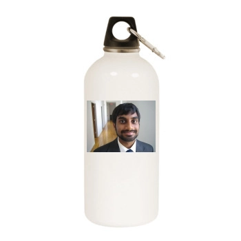 Aziz Ansari White Water Bottle With Carabiner