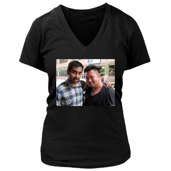 Aziz Ansari Women's Deep V-Neck TShirt