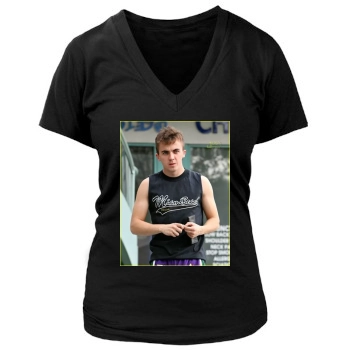 Frankie Muniz Women's Deep V-Neck TShirt