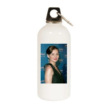 Heather Burns White Water Bottle With Carabiner