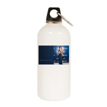 Salma Hayek White Water Bottle With Carabiner