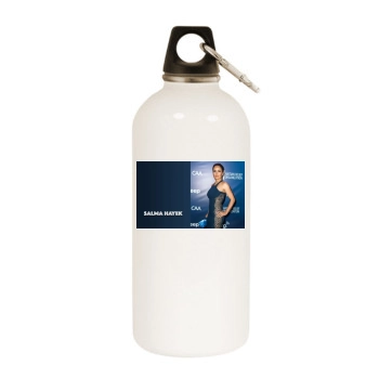 Salma Hayek White Water Bottle With Carabiner