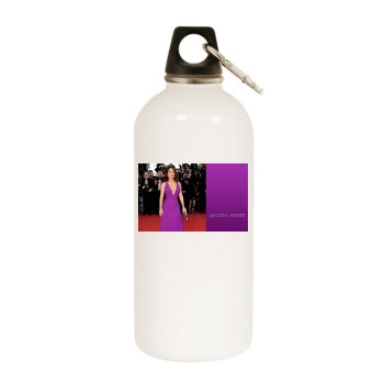 Salma Hayek White Water Bottle With Carabiner