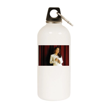 Salma Hayek White Water Bottle With Carabiner