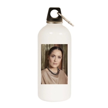 Salma Hayek White Water Bottle With Carabiner