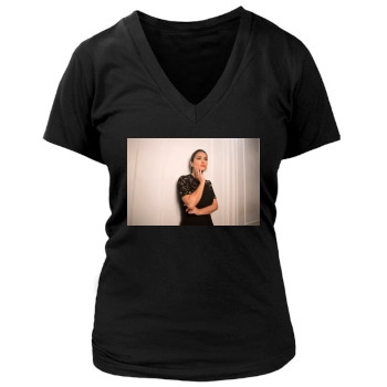 Salma Hayek Women's Deep V-Neck TShirt