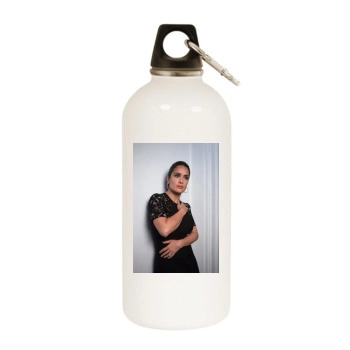 Salma Hayek White Water Bottle With Carabiner