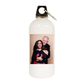 Salma Hayek White Water Bottle With Carabiner