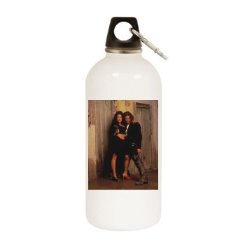 Salma Hayek White Water Bottle With Carabiner