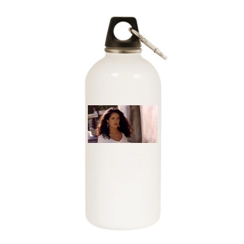 Salma Hayek White Water Bottle With Carabiner