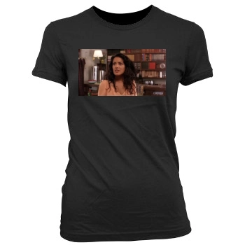 Salma Hayek Women's Junior Cut Crewneck T-Shirt