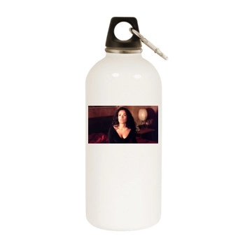 Salma Hayek White Water Bottle With Carabiner