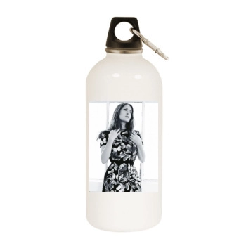 Salma Hayek White Water Bottle With Carabiner