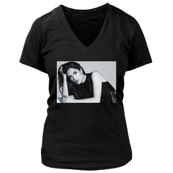 Salma Hayek Women's Deep V-Neck TShirt