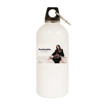 Salma Hayek White Water Bottle With Carabiner