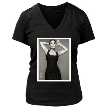 Salma Hayek Women's Deep V-Neck TShirt