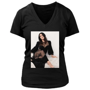 Salma Hayek Women's Deep V-Neck TShirt