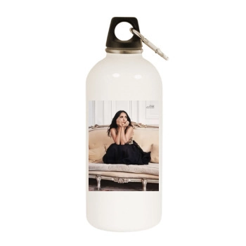 Salma Hayek White Water Bottle With Carabiner