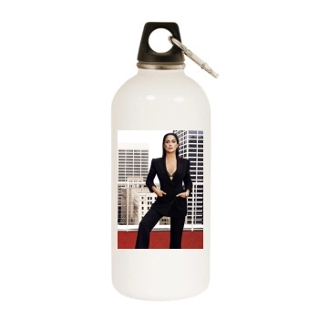 Salma Hayek White Water Bottle With Carabiner