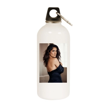 Salma Hayek White Water Bottle With Carabiner