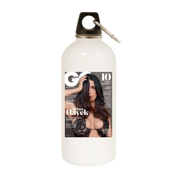 Salma Hayek White Water Bottle With Carabiner