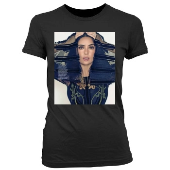 Salma Hayek Women's Junior Cut Crewneck T-Shirt