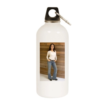 Salma Hayek White Water Bottle With Carabiner