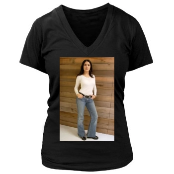 Salma Hayek Women's Deep V-Neck TShirt