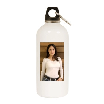 Salma Hayek White Water Bottle With Carabiner