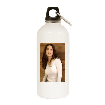 Salma Hayek White Water Bottle With Carabiner