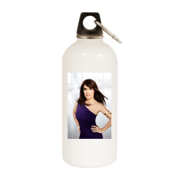 Salma Hayek White Water Bottle With Carabiner