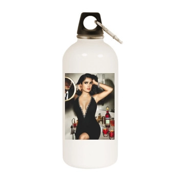 Salma Hayek White Water Bottle With Carabiner