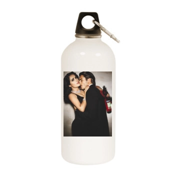 Salma Hayek White Water Bottle With Carabiner