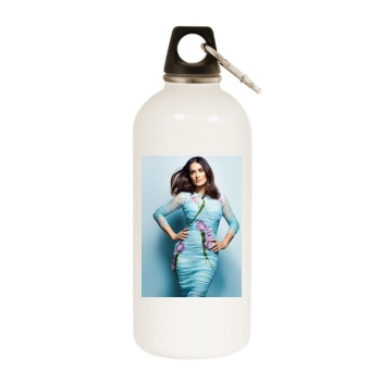 Salma Hayek White Water Bottle With Carabiner