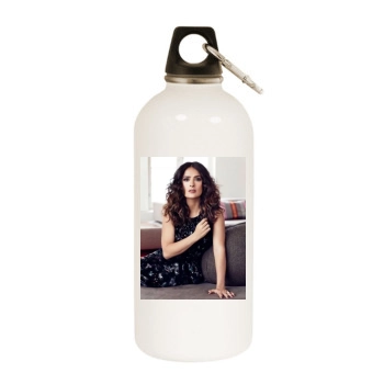 Salma Hayek White Water Bottle With Carabiner