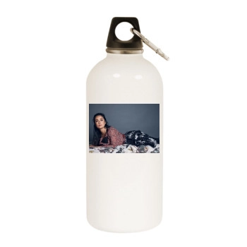 Salma Hayek White Water Bottle With Carabiner